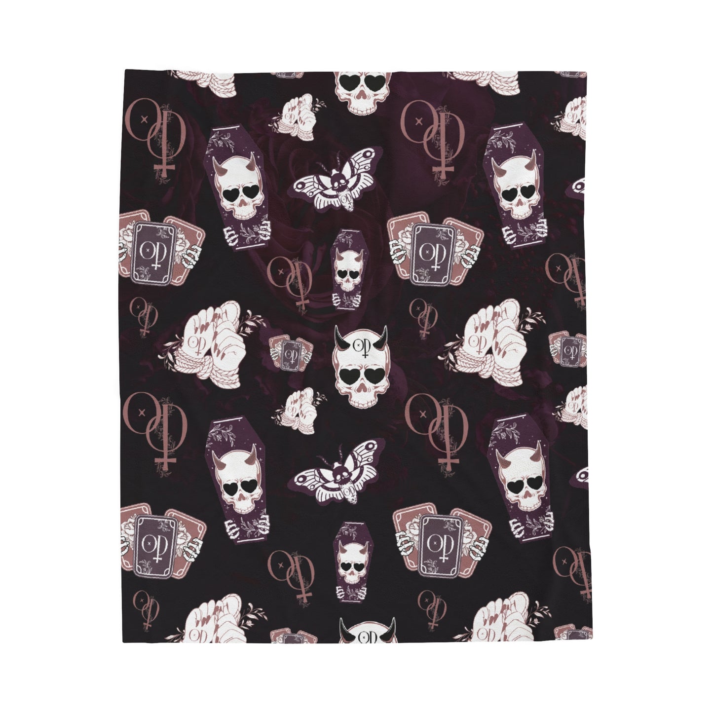 Obsidian Descension Pattern - Velveteen Plush Blanket