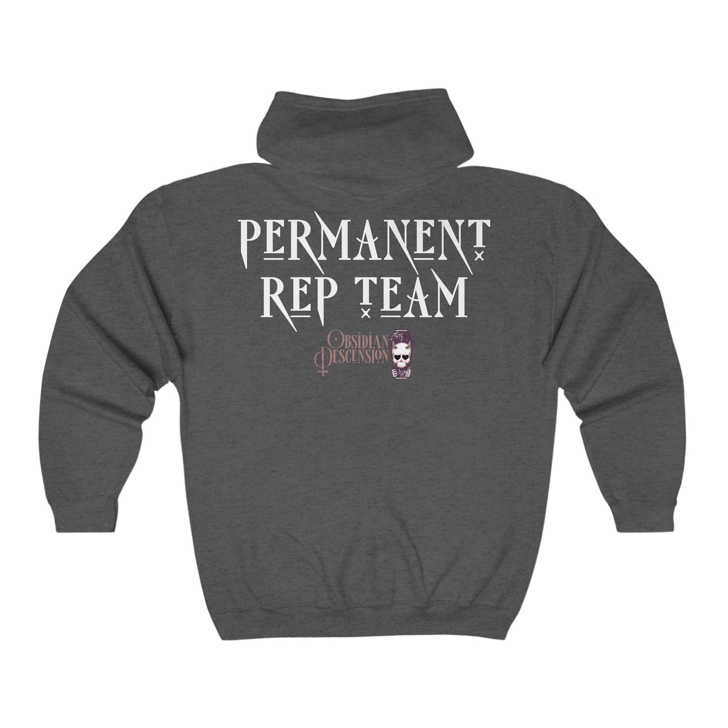 Perm Rep Obsidian Tarot Cards - Full Zip Hooded Sweatshirt