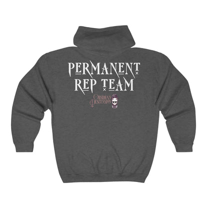 Perm Rep Obsidian Tarot Cards - Full Zip Hooded Sweatshirt