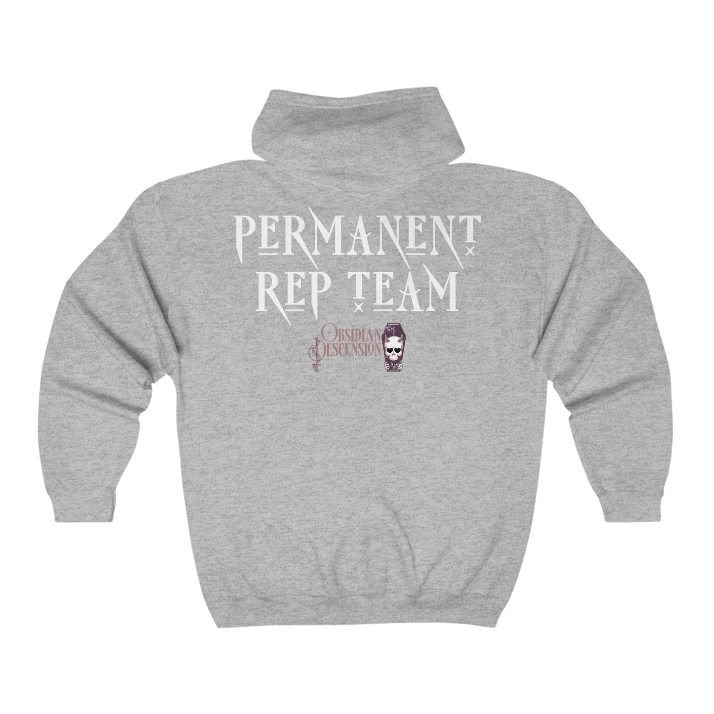 Perm Rep Obsidian Tarot Cards - Full Zip Hooded Sweatshirt