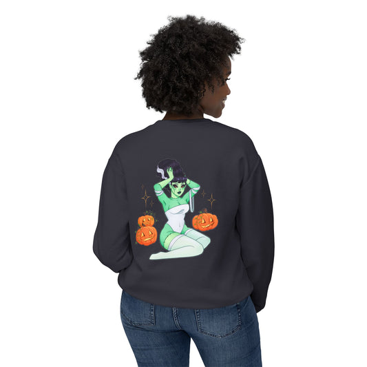 Girl Frankenstein - Unisex Lightweight Crewneck Sweatshirt