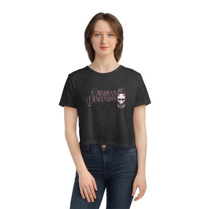 Descend Into Dark Romance - Women's Flowy Cropped Tee