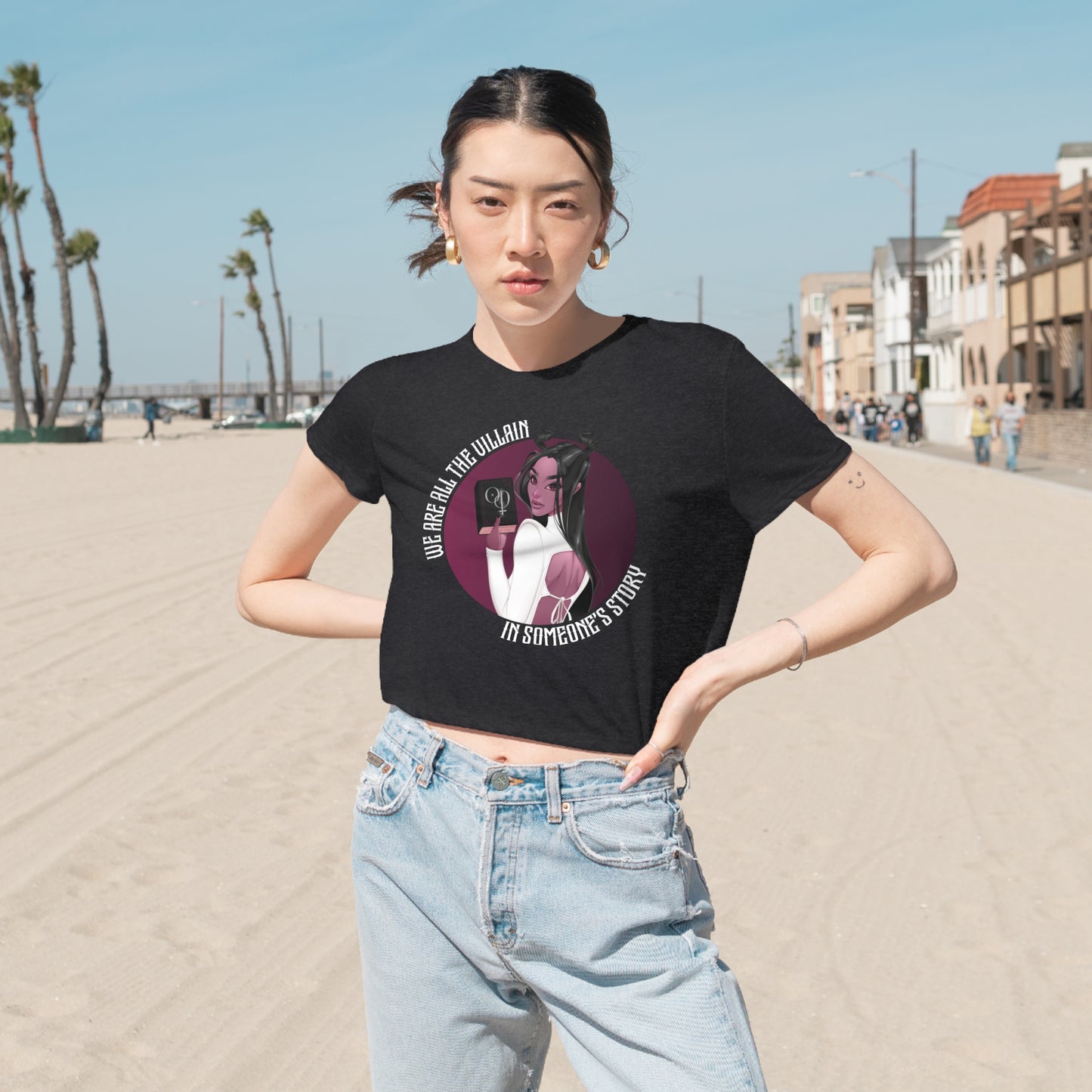 We Are All The Villain - Women's Flowy Cropped Tee