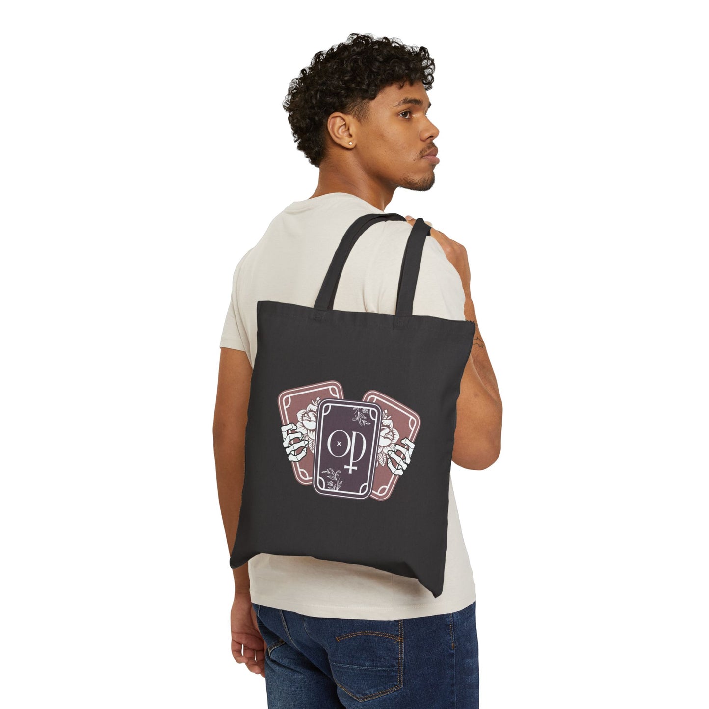 Obsidian Descension Tarot Cards Cotton Canvas Tote Bag