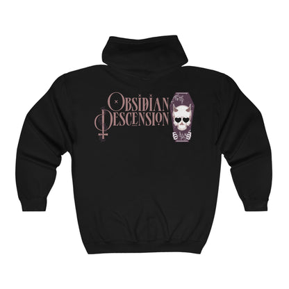 Obsidian Tarot Cards - Full Zip Hooded Sweatshirt