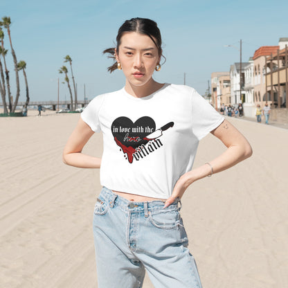 In Love with the Villain - Women's Flowy Cropped Tee