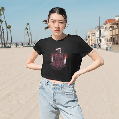 Obsidian Descendent - Women's Flowy Cropped Tee