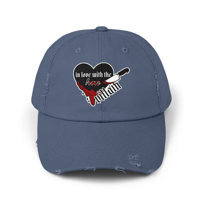 In Love with the Villain Unisex Distressed Cap