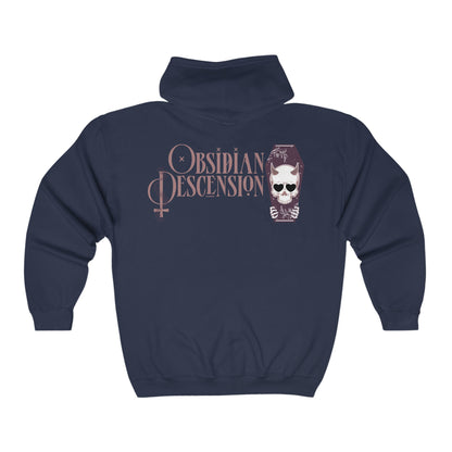 Obsidian Tarot Cards - Full Zip Hooded Sweatshirt