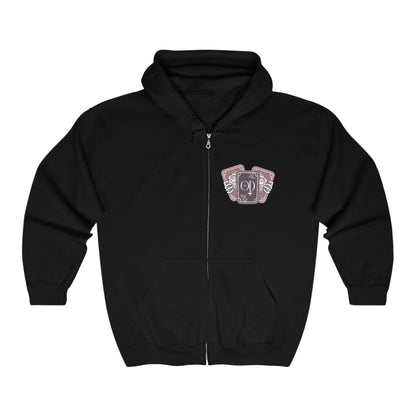 Obsidian Tarot Cards - Full Zip Hooded Sweatshirt