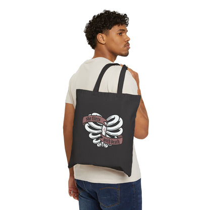 She Flirts with Death Canvas Tote Bag