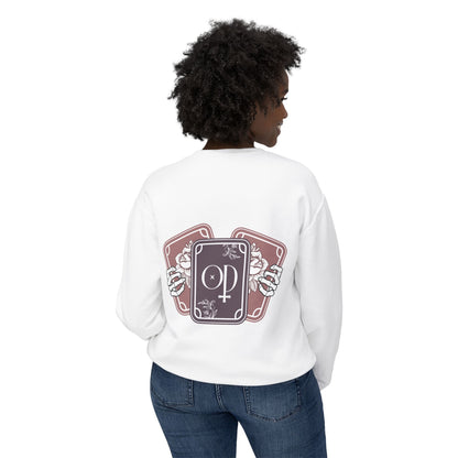 Obsidian Descension Tarot Cards - Unisex Lightweight Crewneck Sweatshirt