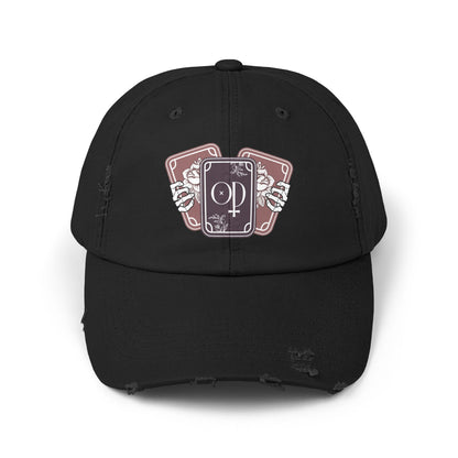 Obsidian Descension Tarot Cards Unisex Distressed Cap