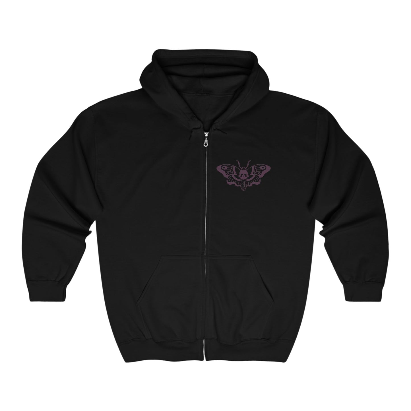 Perm Rep Obsidian Moth - Full Zip Hooded Sweatshirt