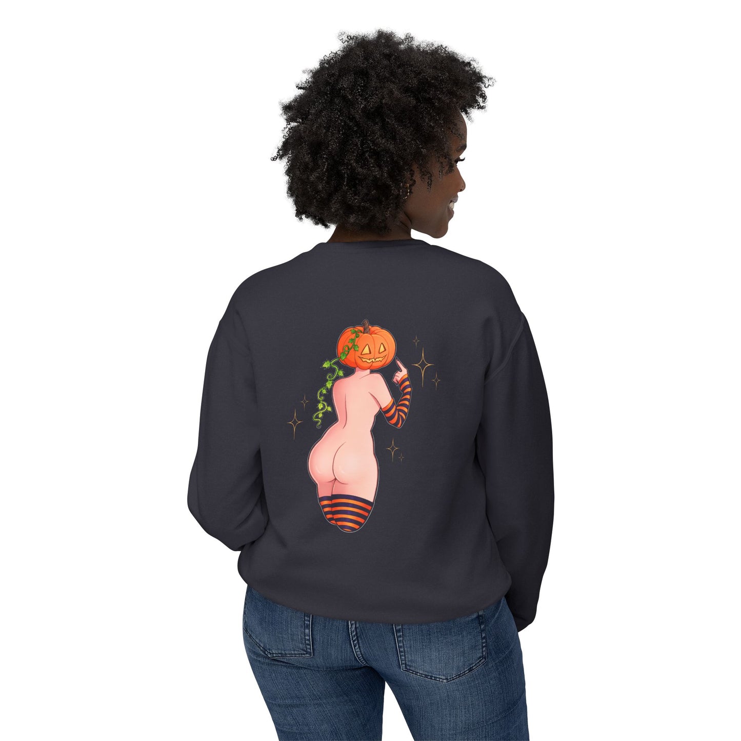 Pumpkin - Unisex Lightweight Crewneck Sweatshirt