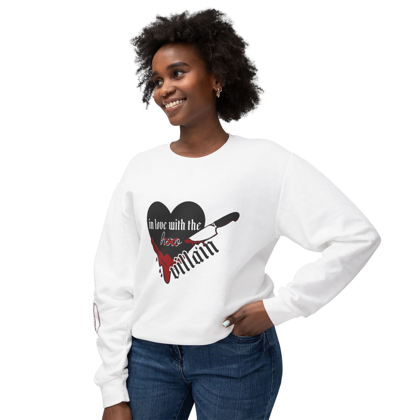 In Love with the Villain - Unisex Lightweight Crewneck Sweatshirt