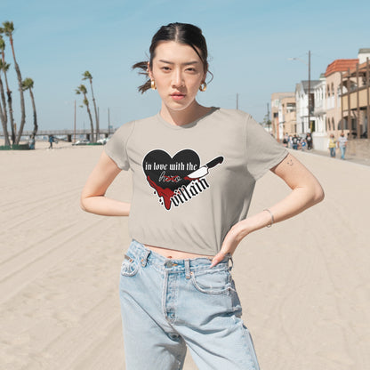 In Love with the Villain - Women's Flowy Cropped Tee