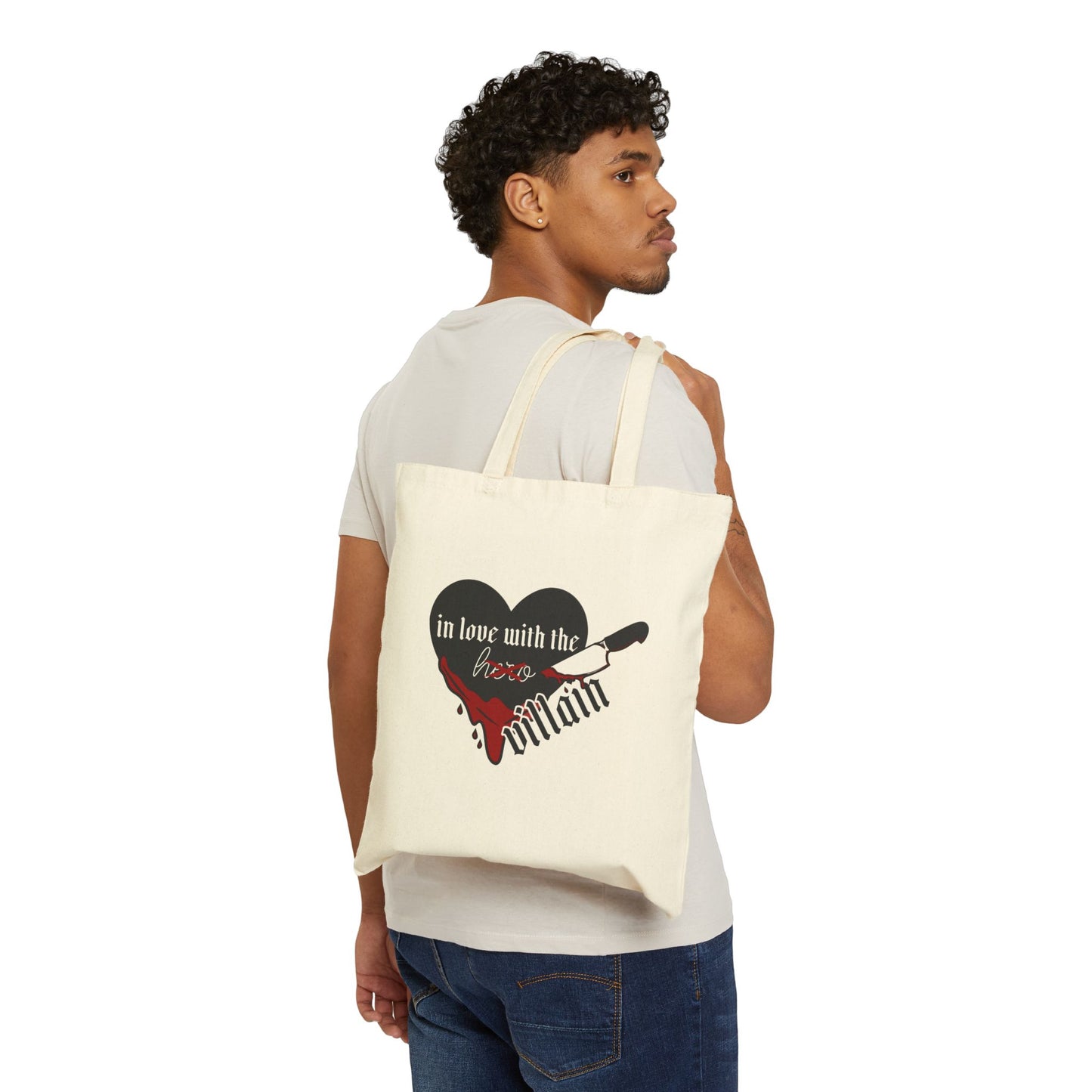 In Love with the Villain Cotton Canvas Tote Bag