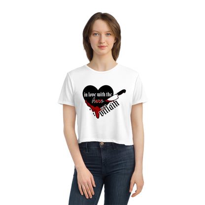 In Love with the Villain - Women's Flowy Cropped Tee