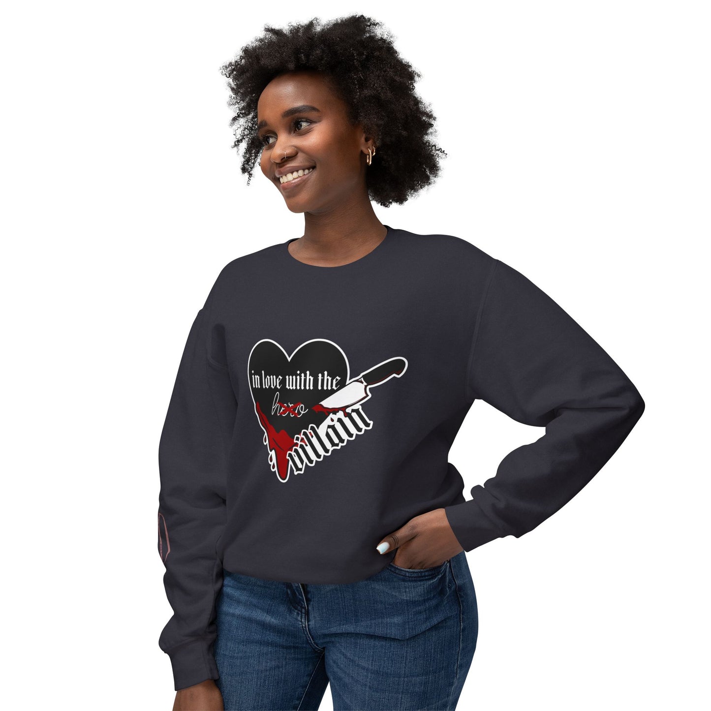 In Love with the Villain - Unisex Lightweight Crewneck Sweatshirt