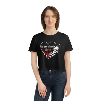 In Love with the Villain - Women's Flowy Cropped Tee