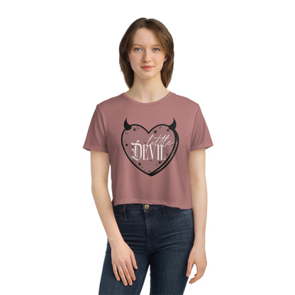 Little Devil - Women's Flowy Cropped Tee