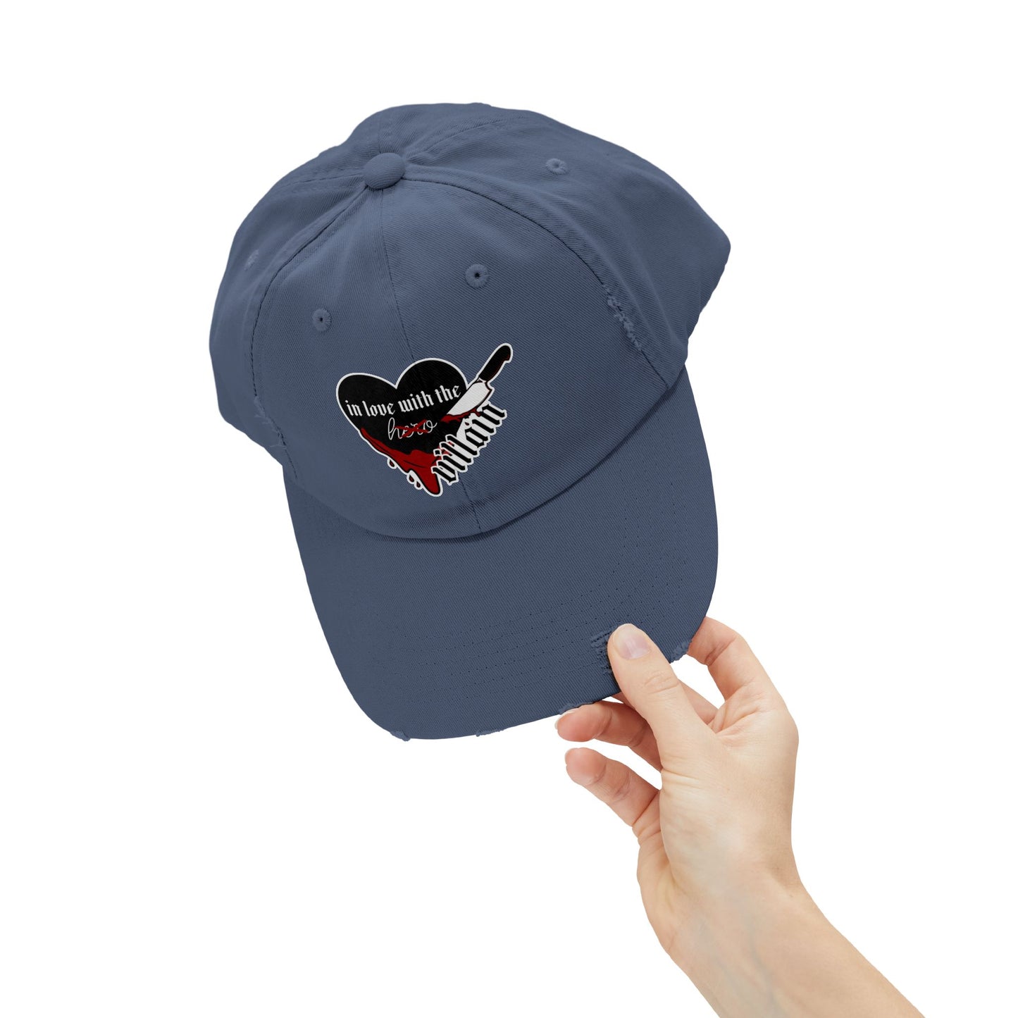 In Love with the Villain Unisex Distressed Cap