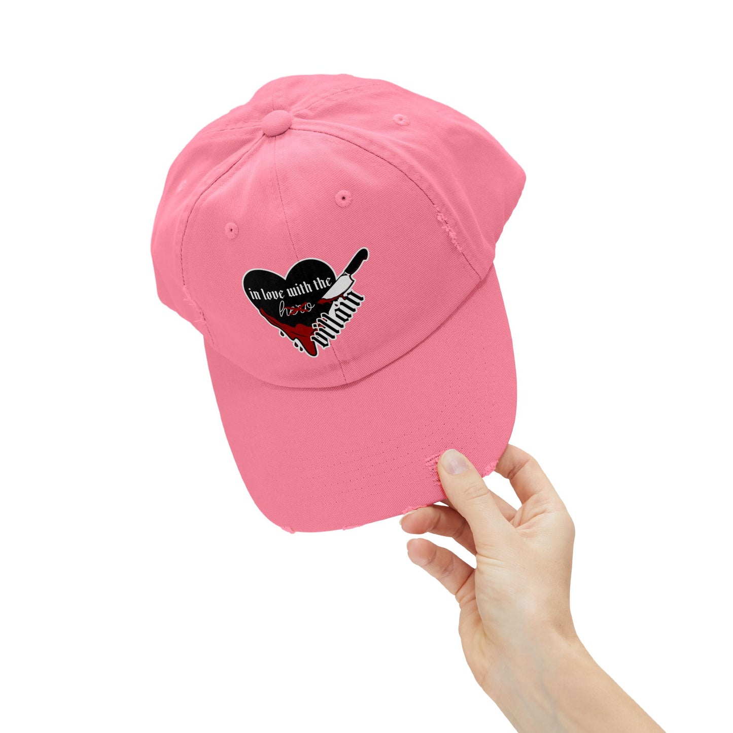 In Love with the Villain Unisex Distressed Cap