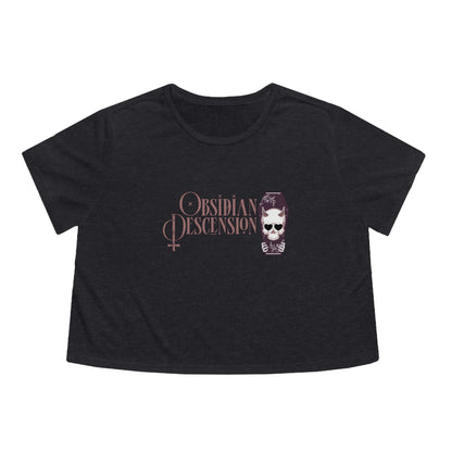 Descend Into Dark Romance - Women's Flowy Cropped Tee