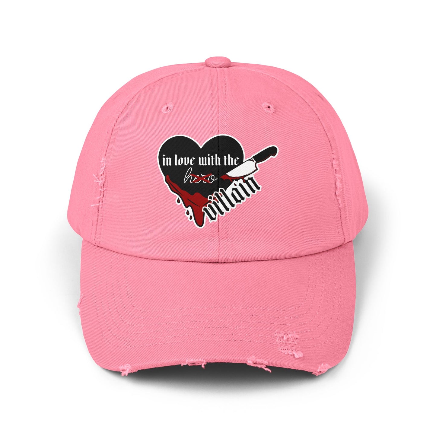 In Love with the Villain Unisex Distressed Cap