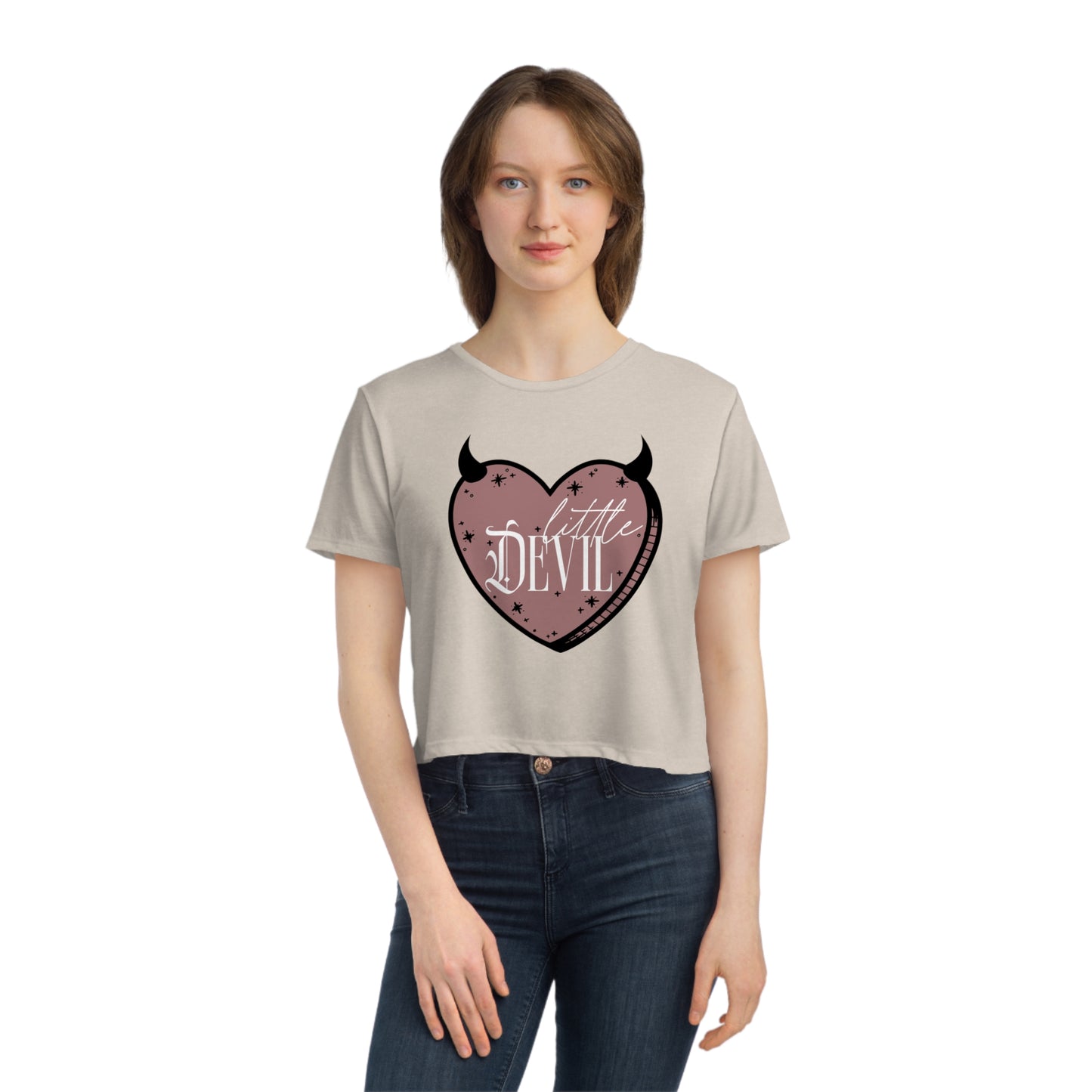 Little Devil - Women's Flowy Cropped Tee