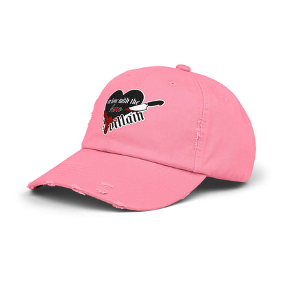 In Love with the Villain Unisex Distressed Cap