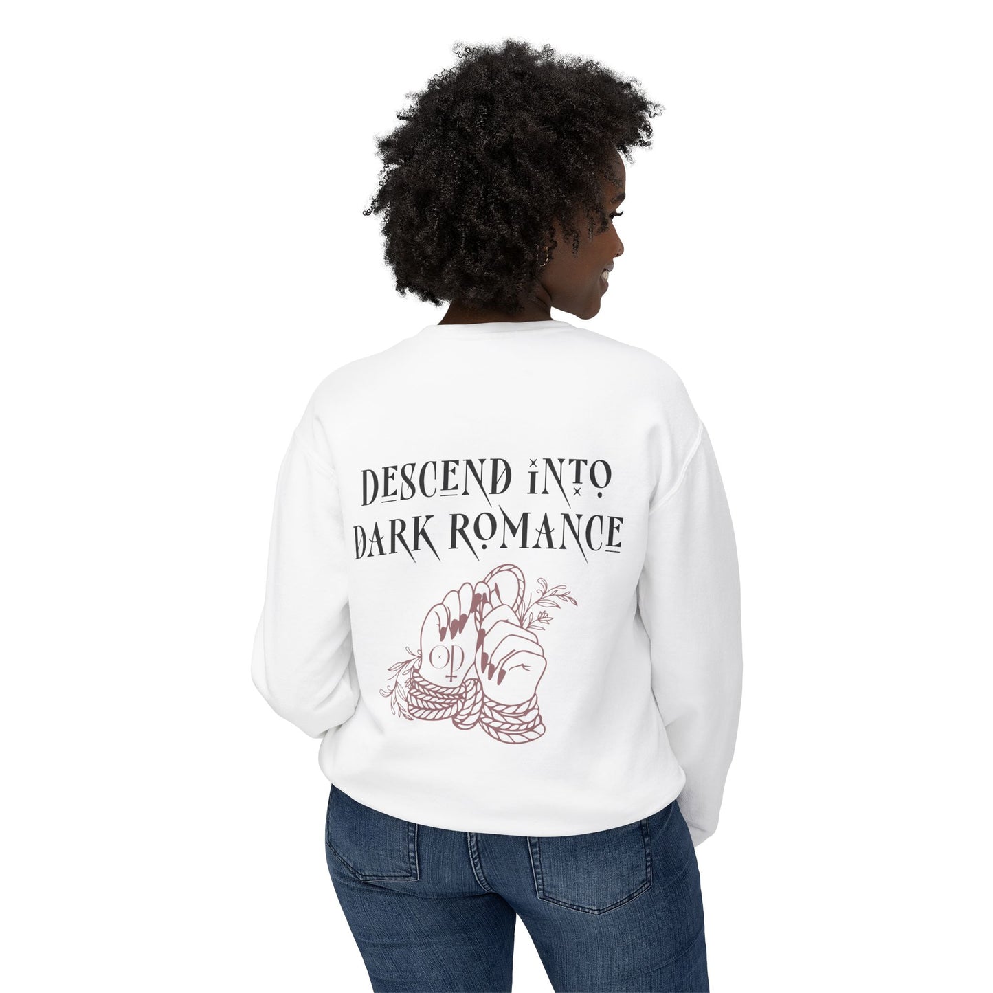 Descend Into Dark Romance - Unisex Lightweight Crewneck Sweatshirt