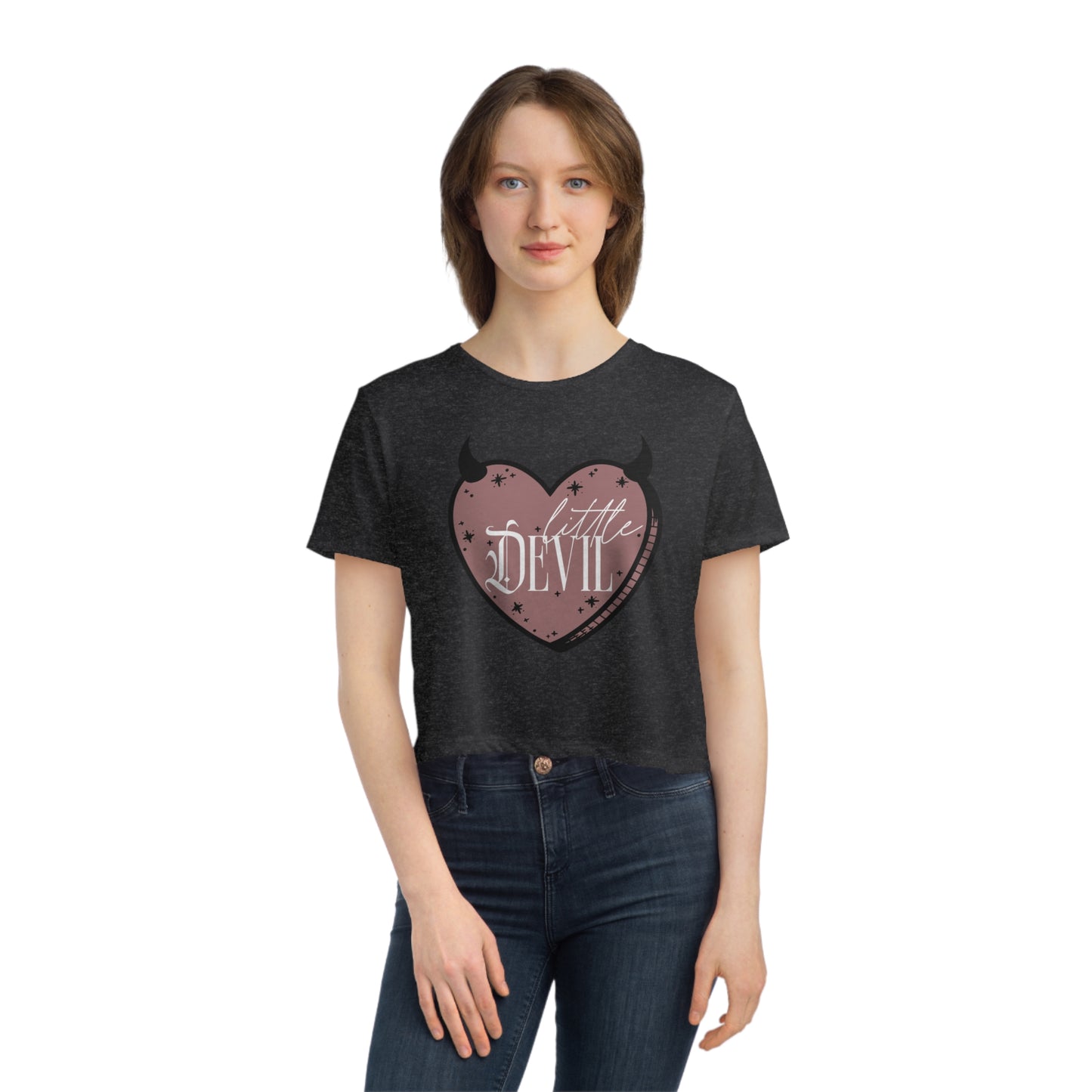 Little Devil - Women's Flowy Cropped Tee