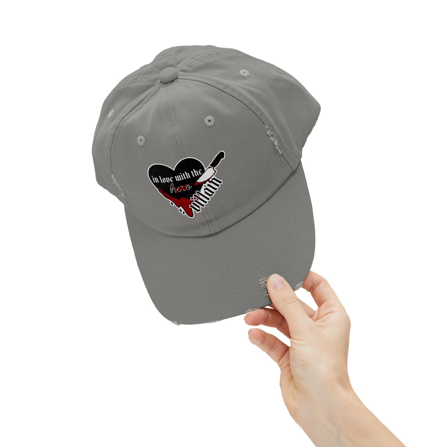 In Love with the Villain Unisex Distressed Cap