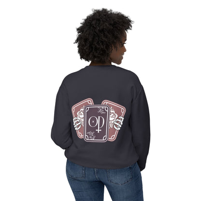 Obsidian Descension Tarot Cards - Unisex Lightweight Crewneck Sweatshirt