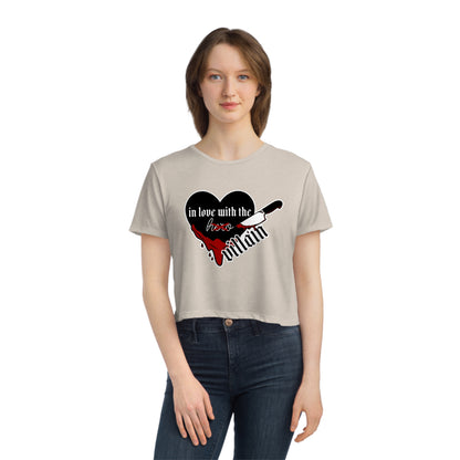 In Love with the Villain - Women's Flowy Cropped Tee