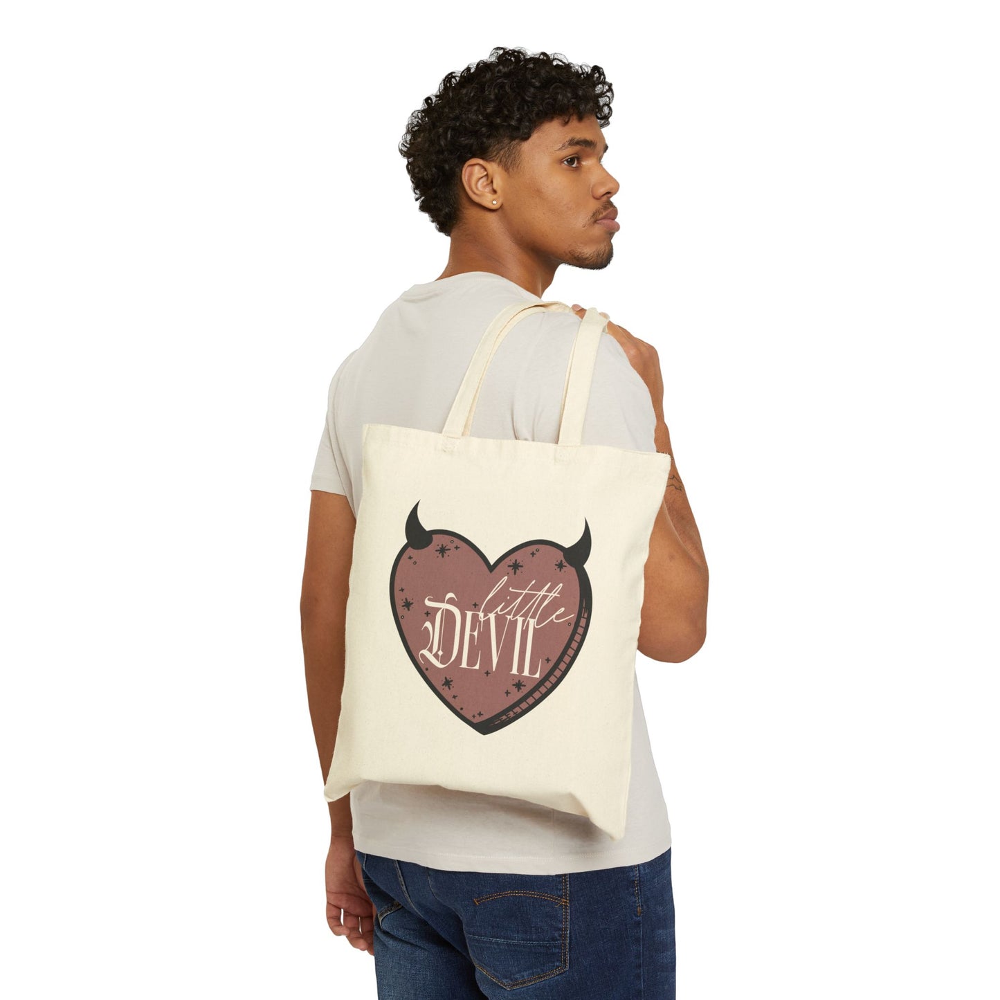 Little Devil Cotton Canvas Tote Bag