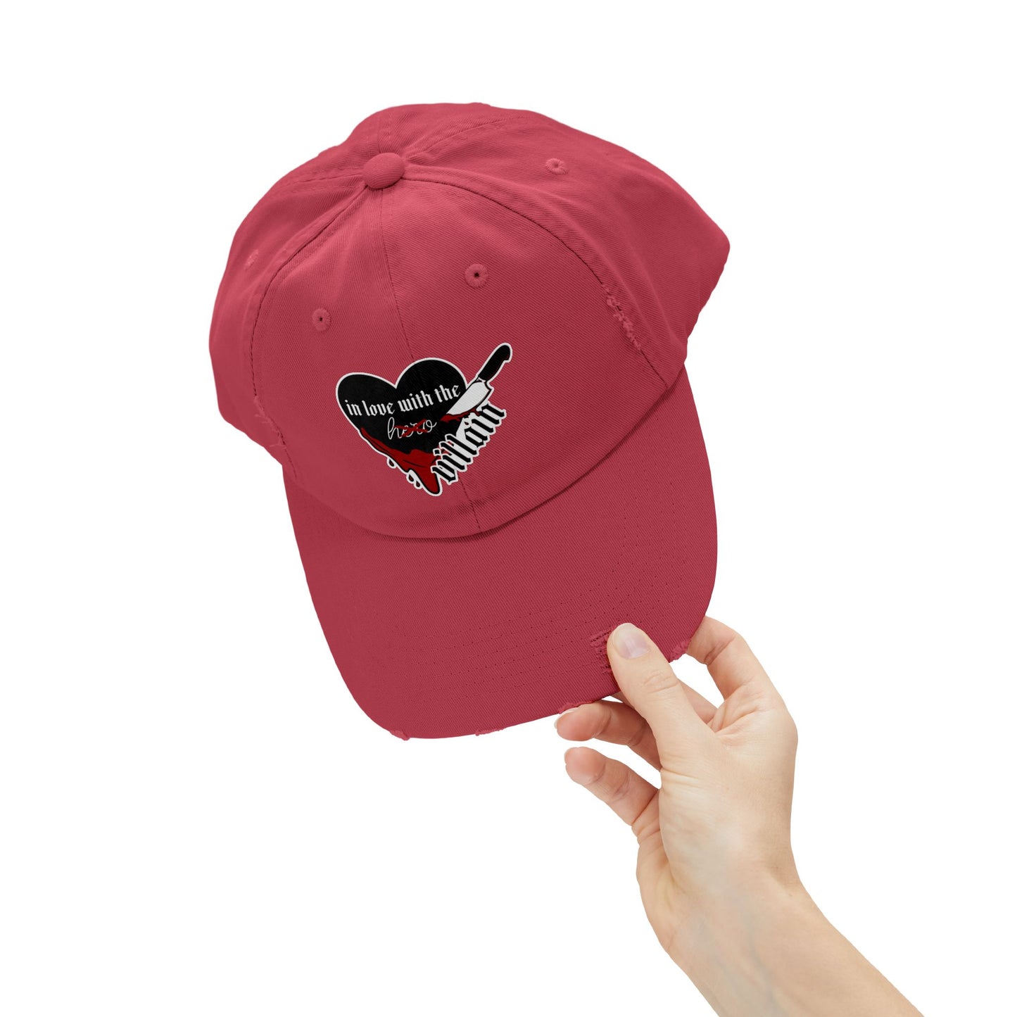 In Love with the Villain Unisex Distressed Cap