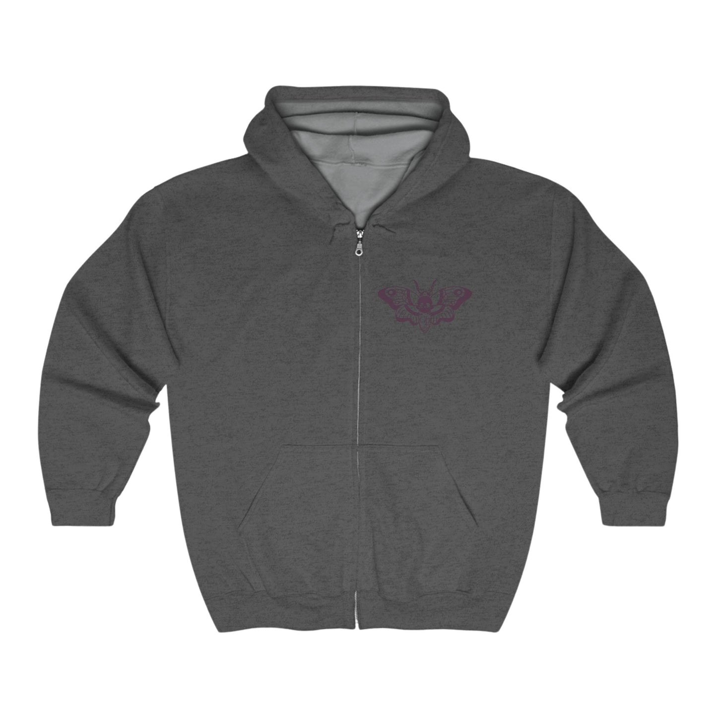 Perm Rep Obsidian Moth - Full Zip Hooded Sweatshirt