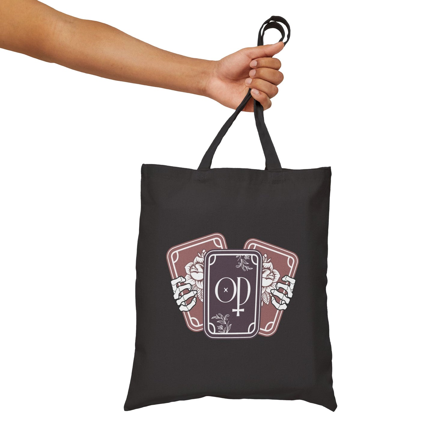 Obsidian Descension Tarot Cards Cotton Canvas Tote Bag