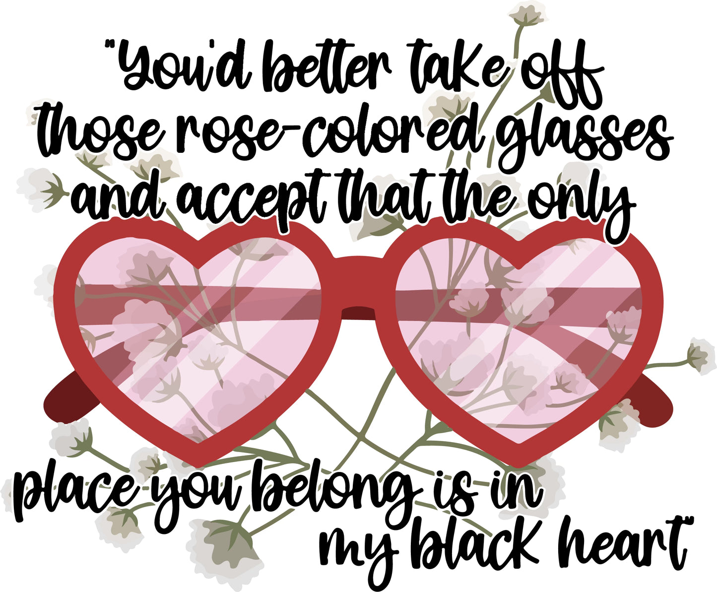 Under Your Scars Rose Color Glasses Sticker